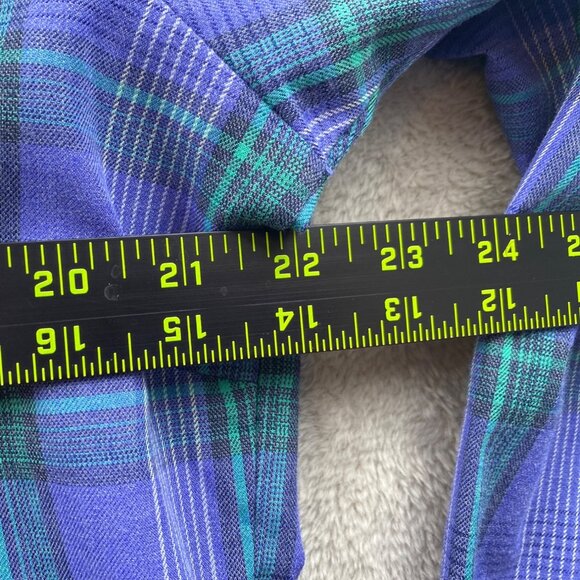 Marmot Woman's Plaid Button-Up Shirt XL in Purple & Green Long Sleeve - Picture 4 of 13